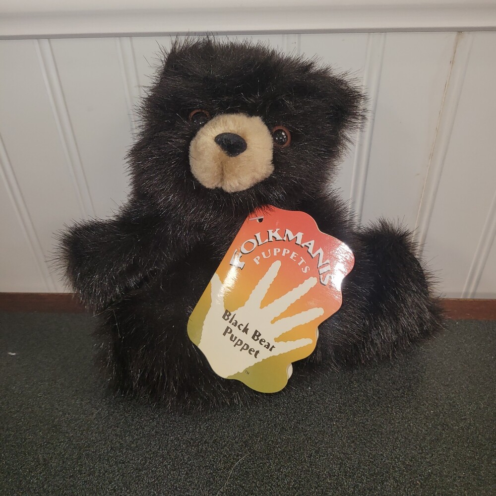 Folkmanis Black Bear Puppet Baby Cub 10" Realistic With Tags EXCELLENT